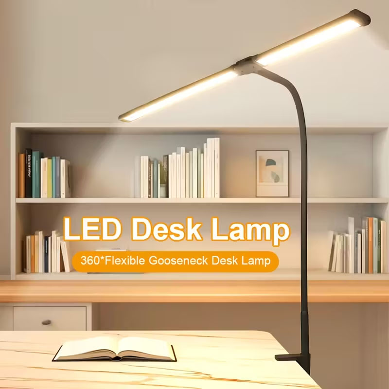 Desk Lamp - 2-Head LED Desk Lamp Clip 5