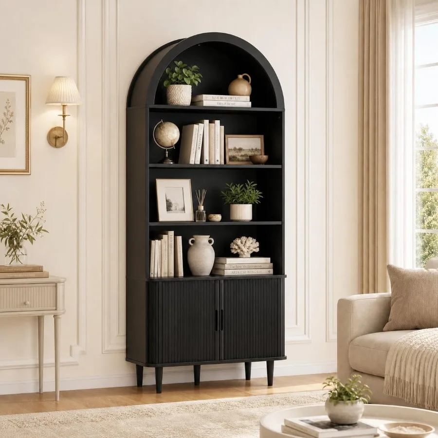 Bookshelf - 71 Tall Arched Bookshelf for Living
