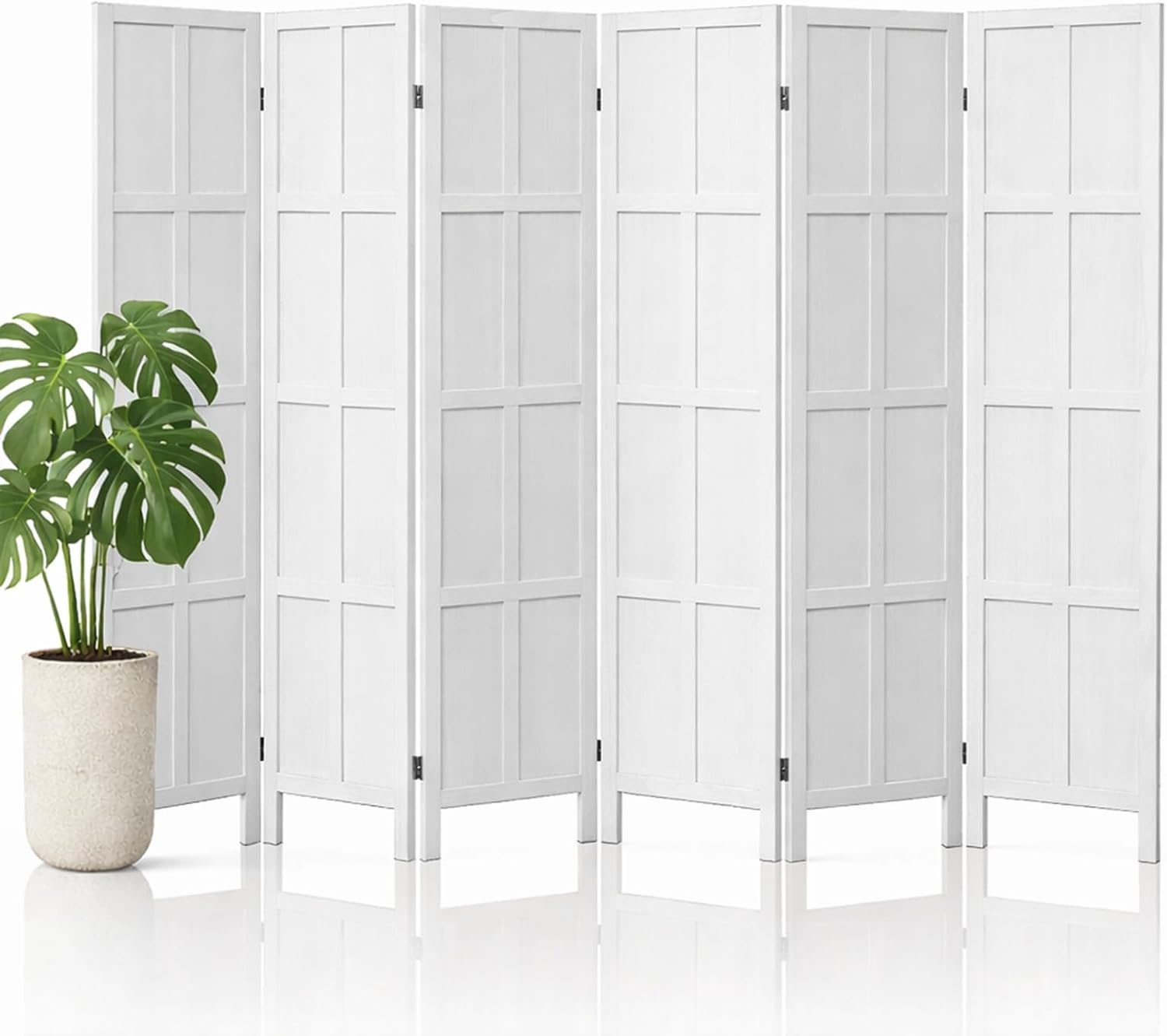 6 Panel Wood Room Divider and  - Partition Screen Divider 评论和价格