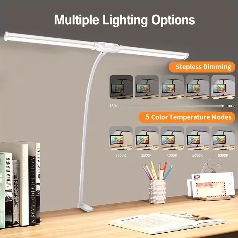 2-Head LED Desk Lamp Clip 5 Mo - Desk Lamp 评论和价格