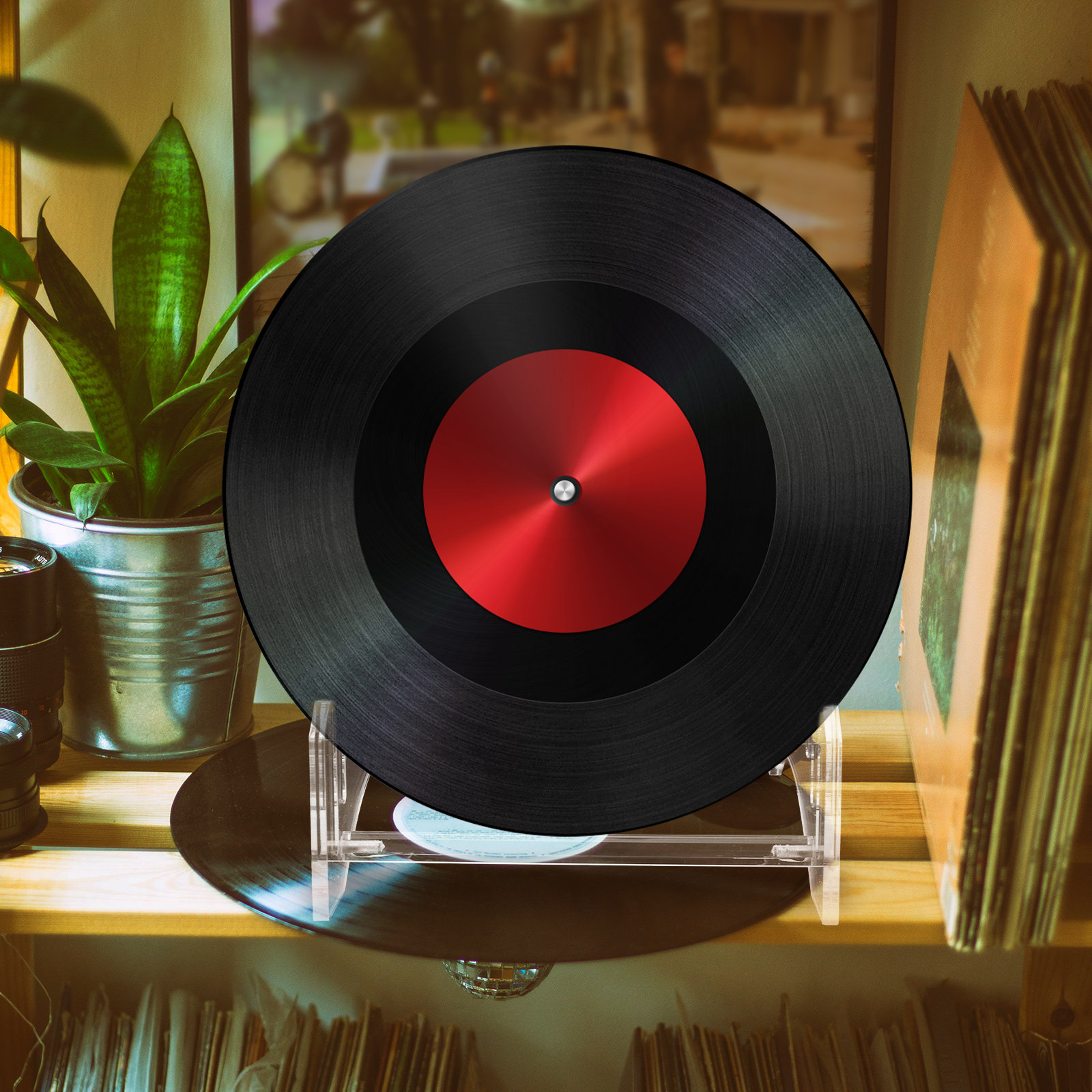 Tiered Acrylic Record Display  - Bookshelf 评论和价格