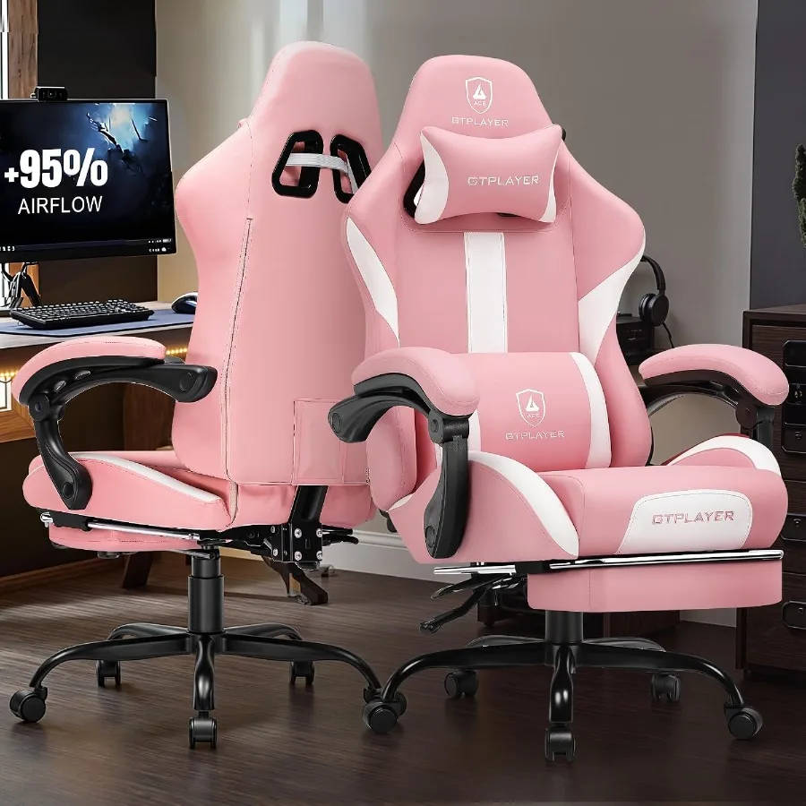 Gaming Chair with Foot Rest Po - Office Chair Cushion 评论和价格
