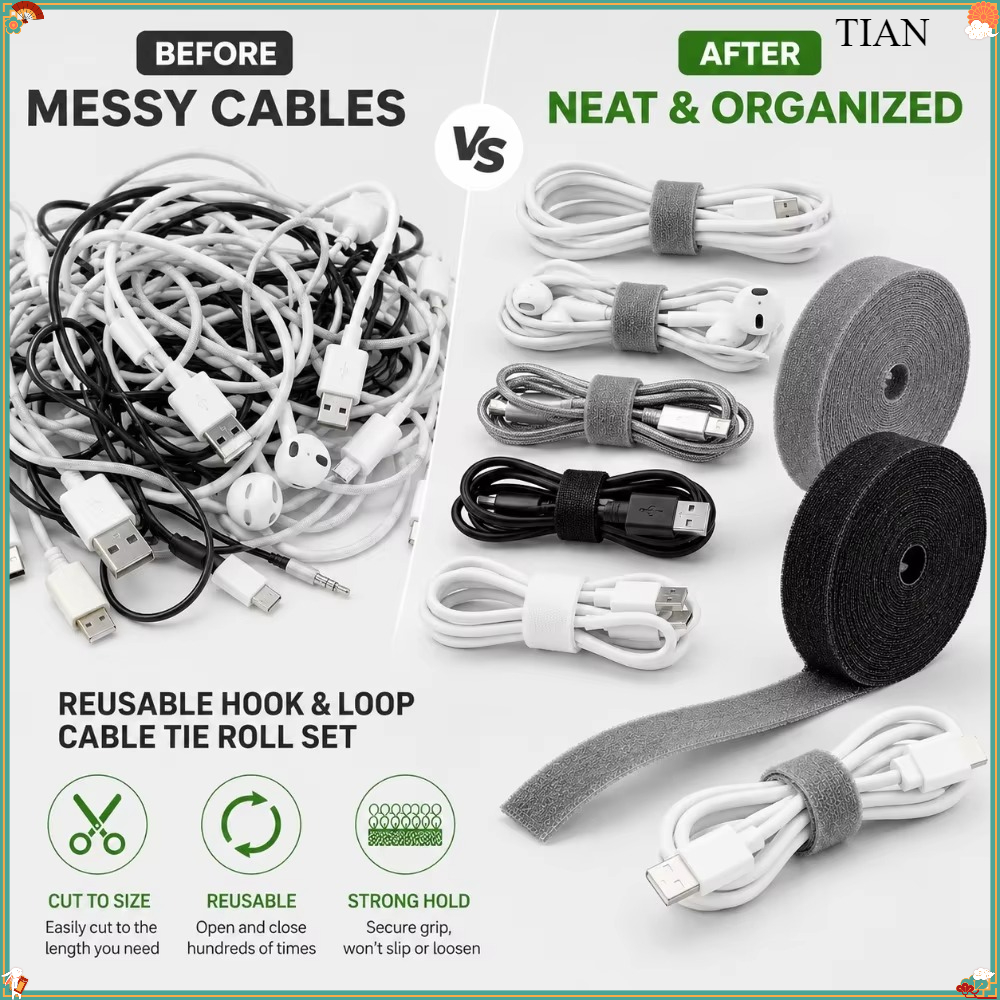 1PC Reusable Cable Tie Roll Cu - Desk Organizer 评论和价格